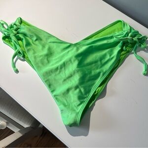 Curvy Beach Neon Green Side tie Bikini Bottoms